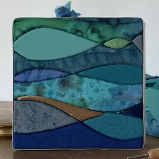 Le tableau fini avec le motif Neptune